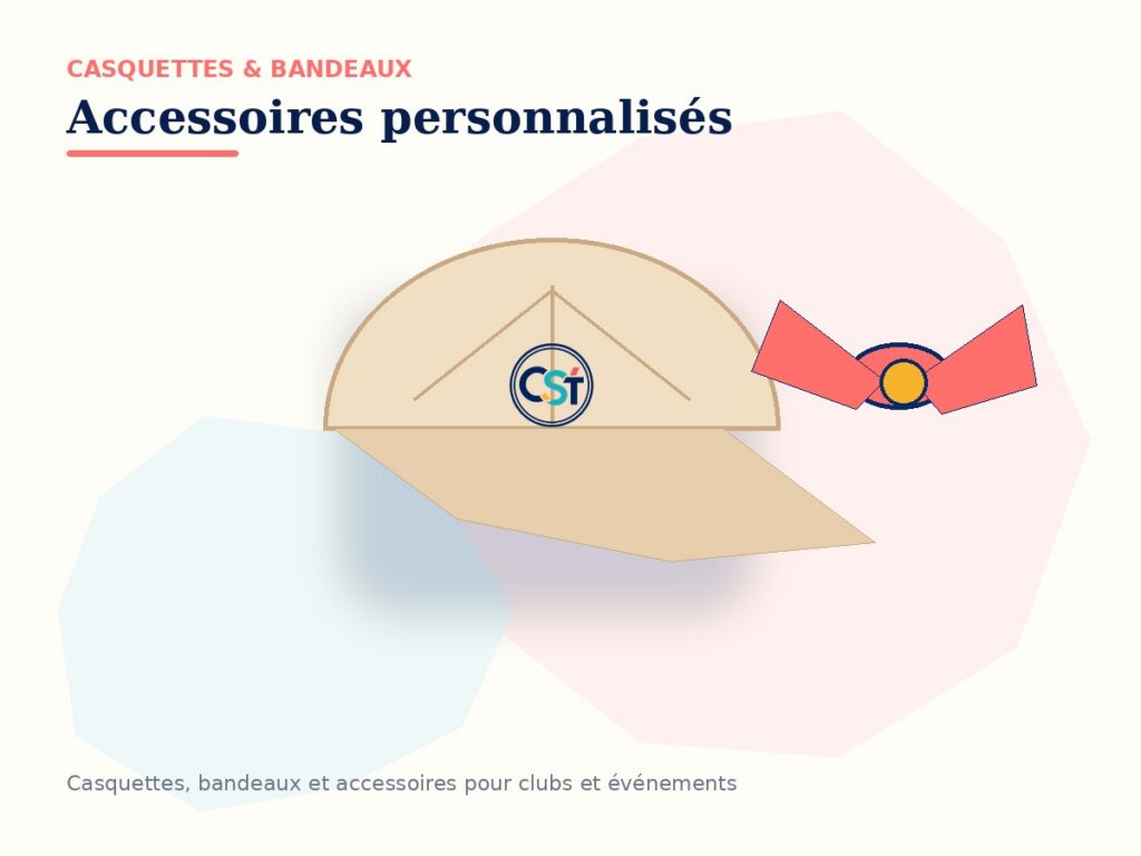 Casquette et bandeau personnalisés — visuel de démonstration
