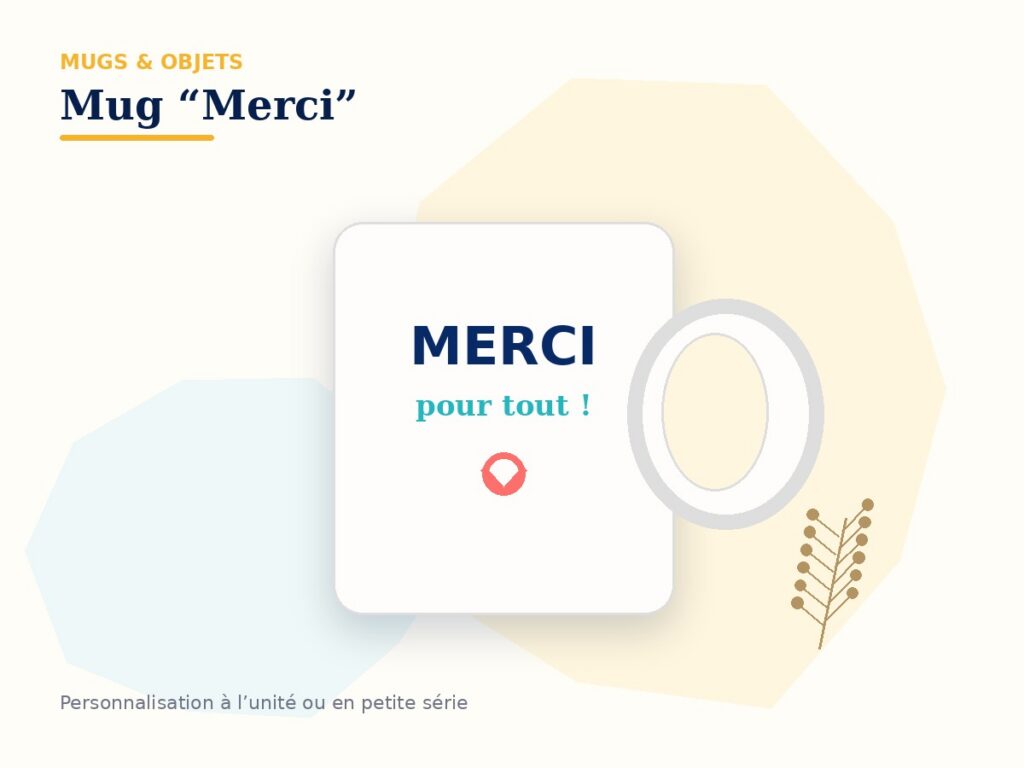 Mug personnalisé « Merci » — visuel de démonstration