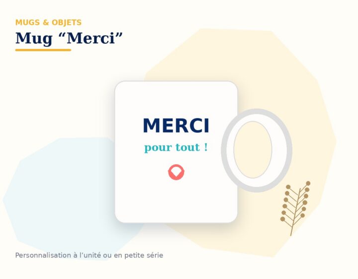 Mug personnalisé « Merci » — visuel de démonstration