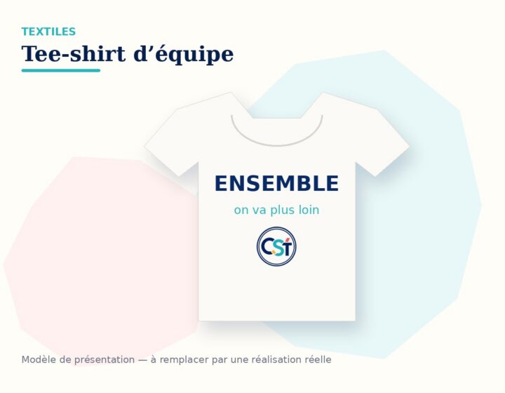 Tee-shirt d’équipe personnalisé — visuel de démonstration